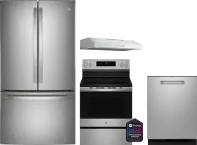 4 Piece Package Includes Refrigerator, Range, Hood And Dishwasher